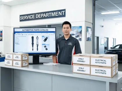Dealer service department parts counter